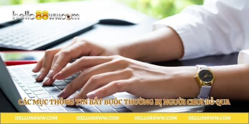 Các mục thông tin bắt buộc thường bị người chơi bỏ qua